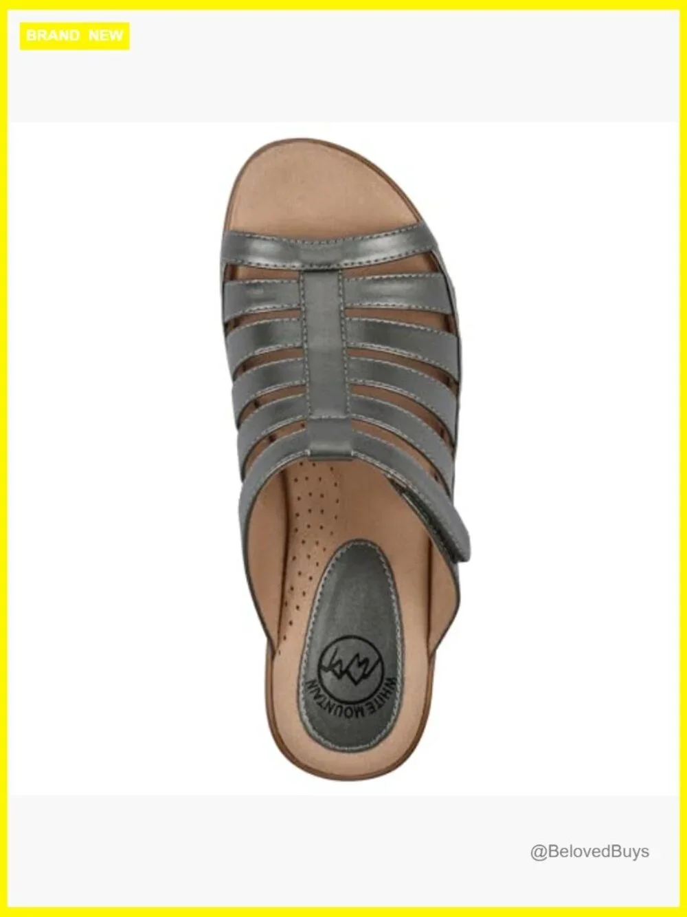 Strappy Cage Wedge Sandal with Cushioned Insole and Adjustable Velcro Strap